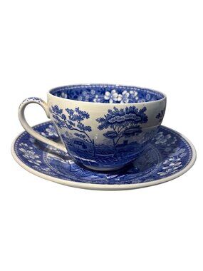 Spode Blue Room Collection Tower Over Sized Cup and Saucer